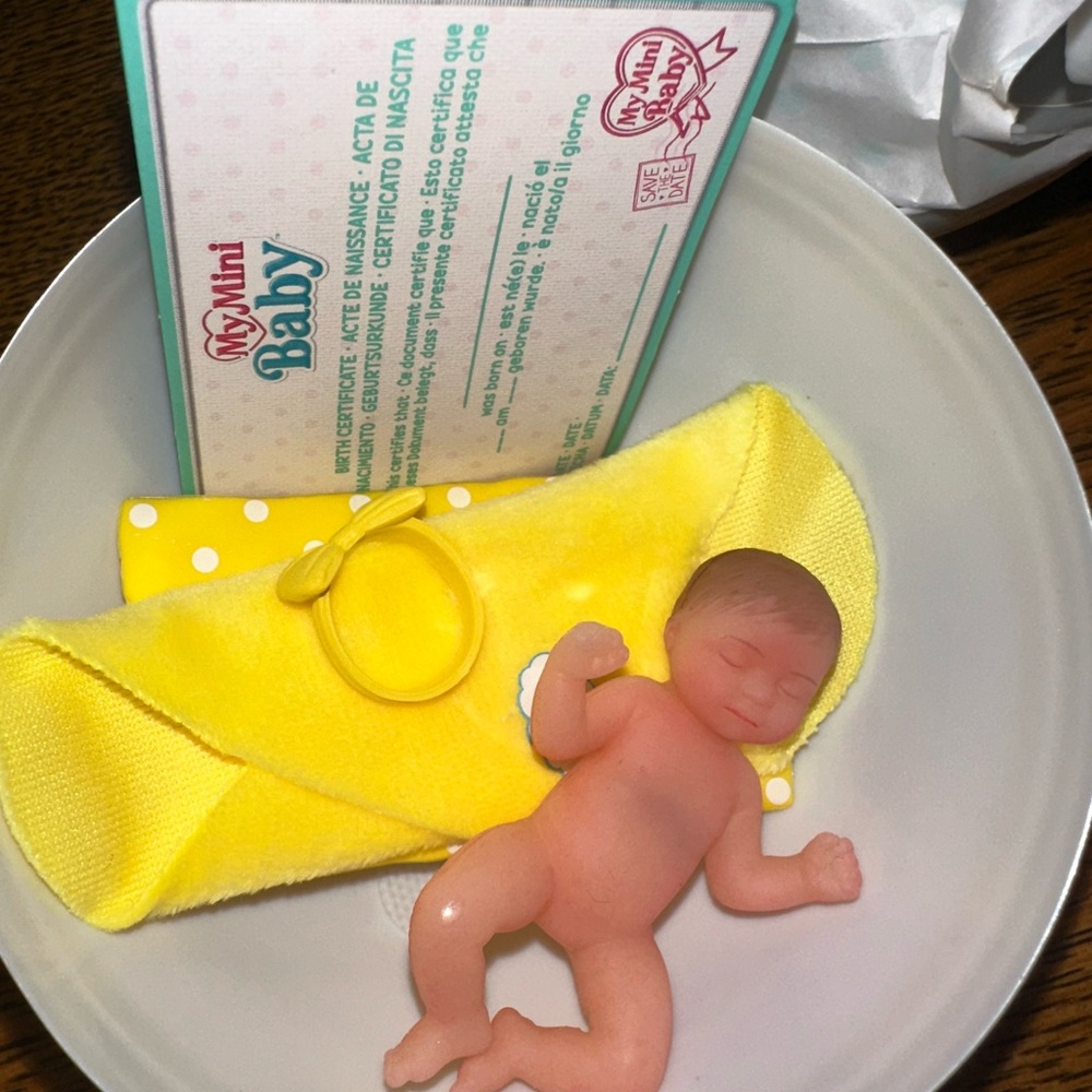 My Mini Baby Doll with Yellow Blanket